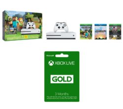 MICROSOFT Xbox One S with Minecraft Favourites & Xbox LIVE Gold Membership Bundle